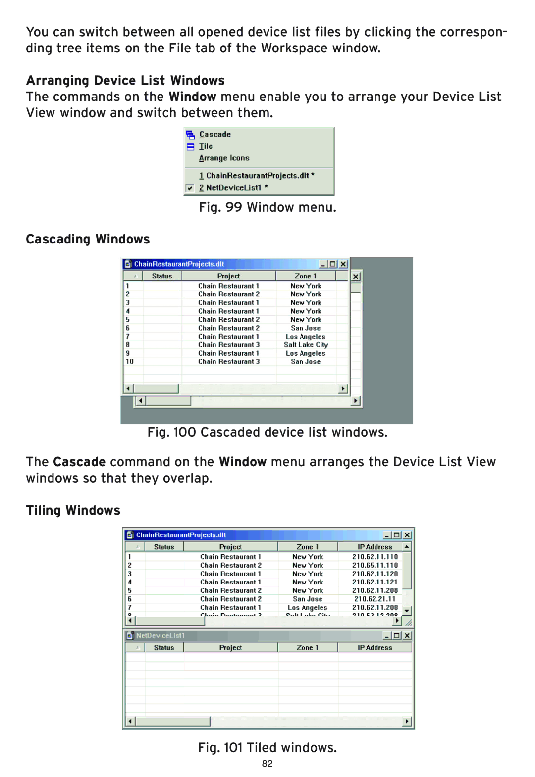 SMC Networks SMC2586W-G manual Arranging Device List Windows, Cascading Windows, Tiling Windows 