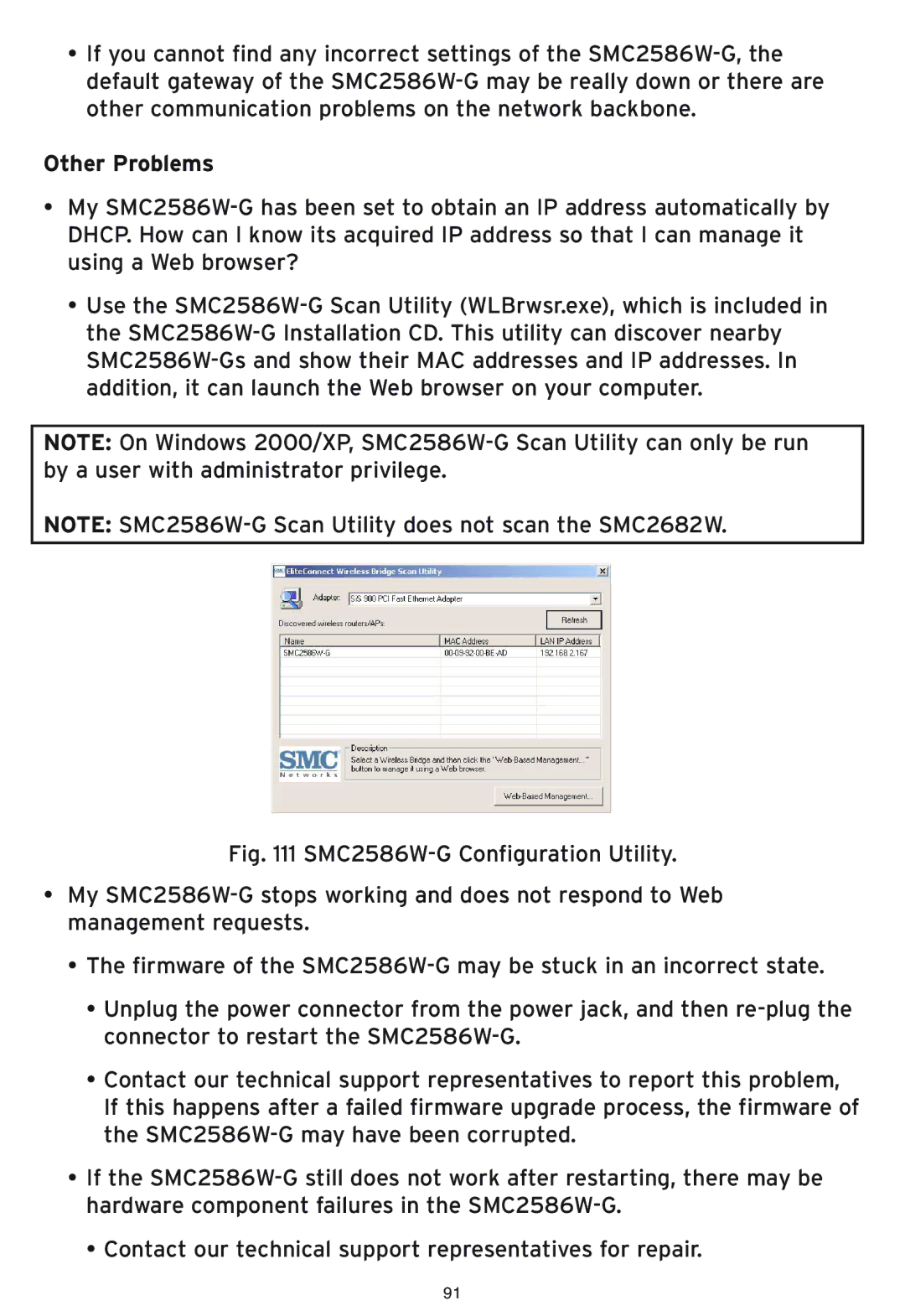 SMC Networks SMC2586W-G manual Other Problems 