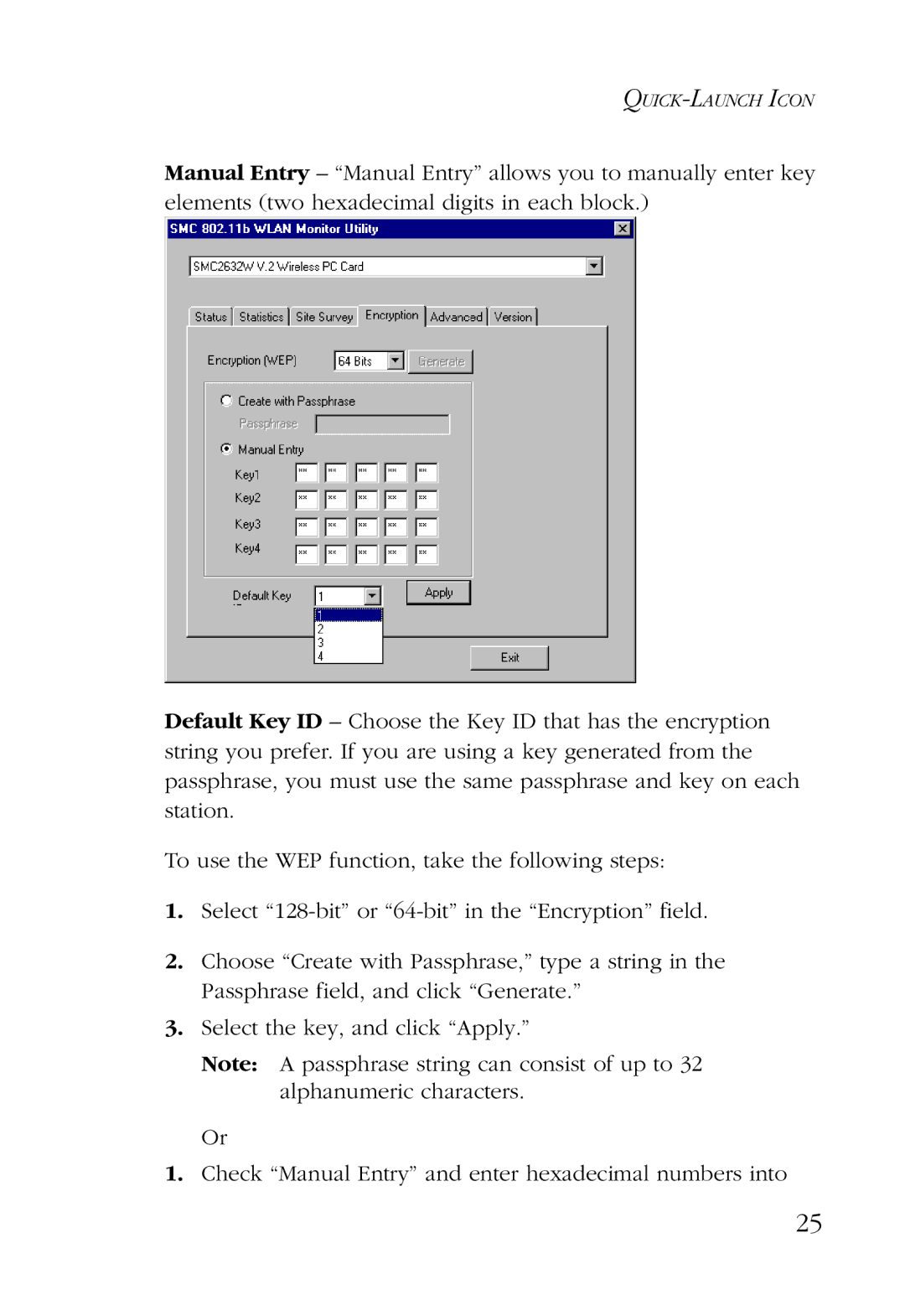 SMC Networks SMC2632W manual QUICK-LAUNCH Icon 