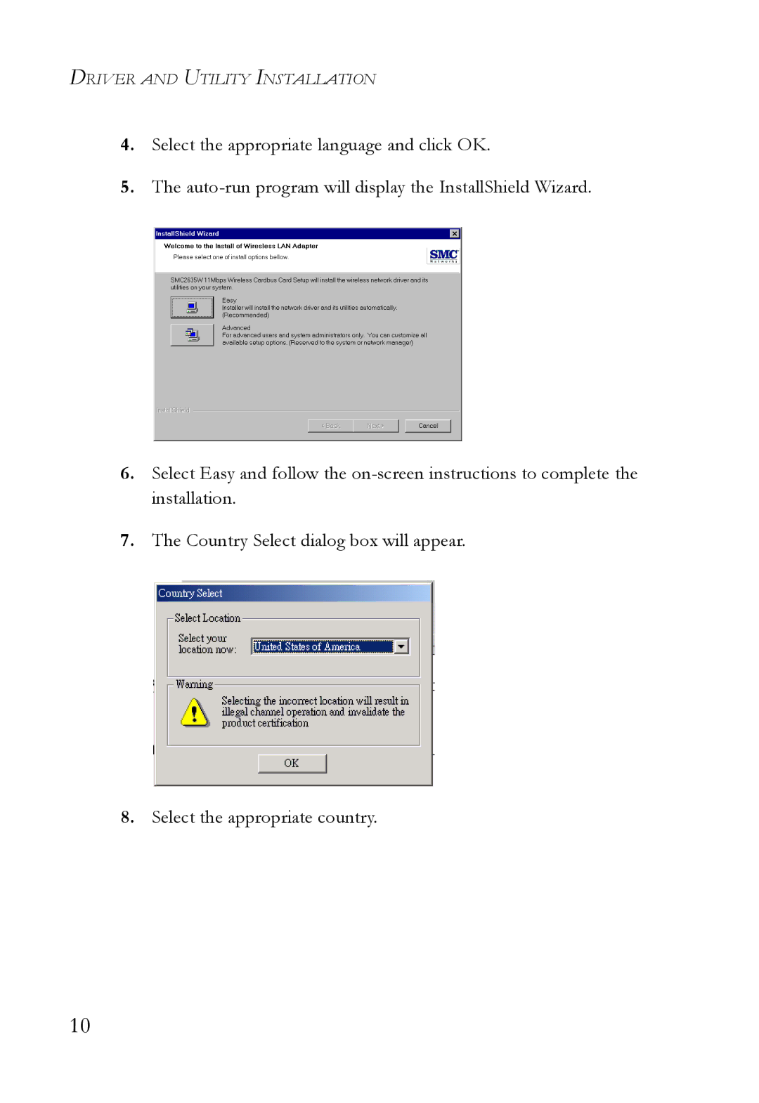 SMC Networks SMC2635W manual Driver and Utility Installation 