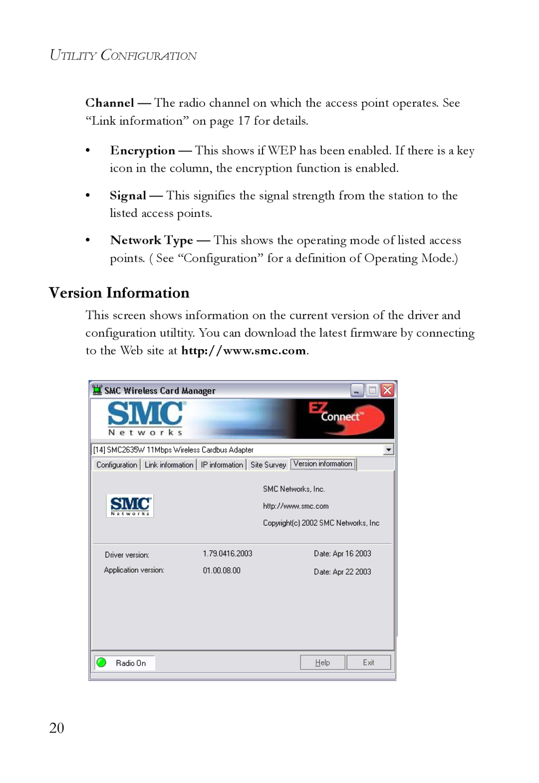 SMC Networks SMC2635W manual Version Information 