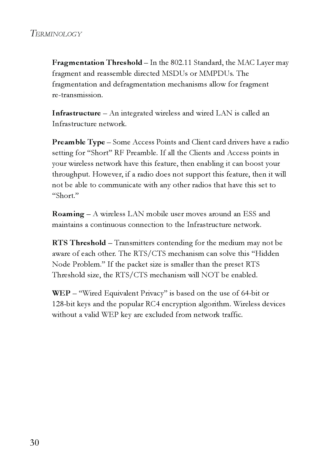 SMC Networks SMC2635W manual Terminology 