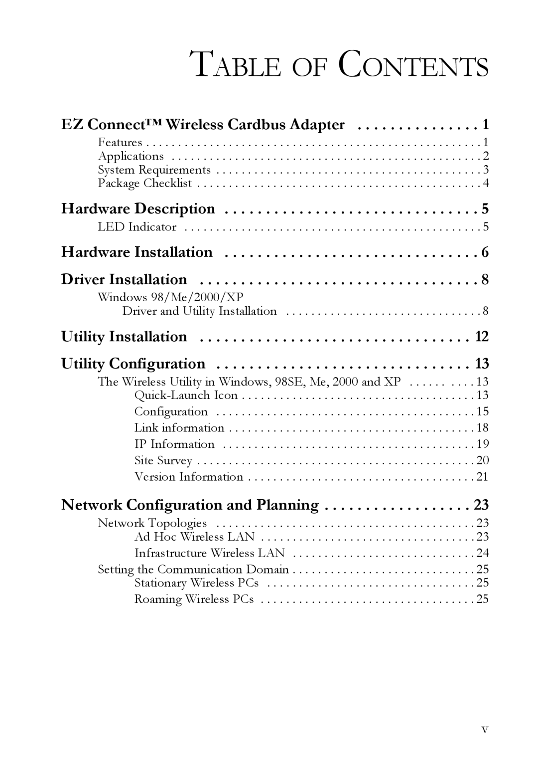 SMC Networks SMC2635W manual Table of Contents 