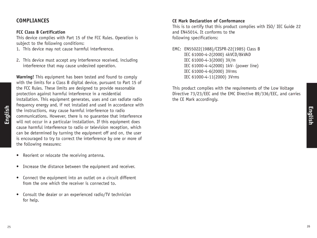 SMC Networks SMC2662W-AR manual Compliances, FCC Class B Certification, CE Mark Declaration of Conformance 