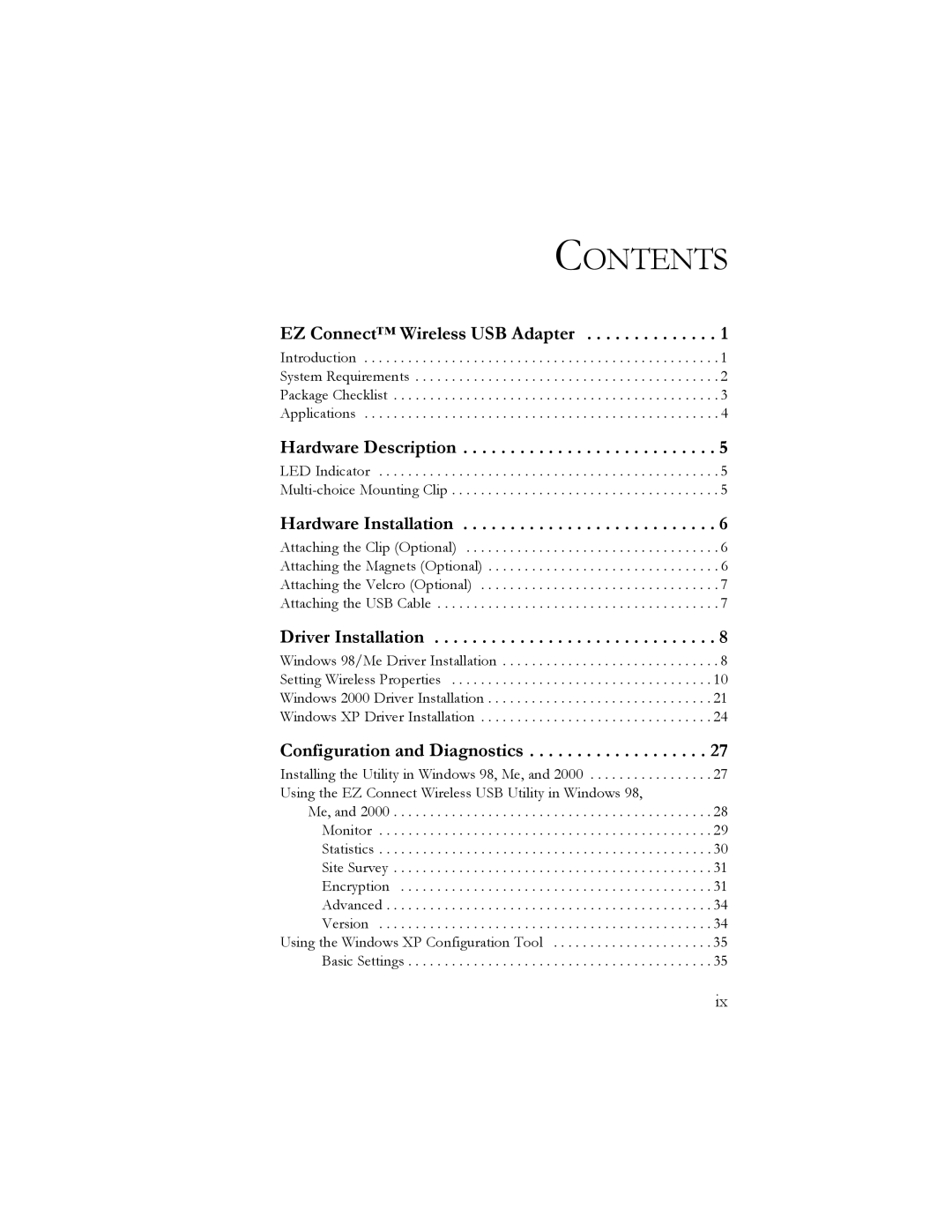 SMC Networks SMC2664W manual Contents 