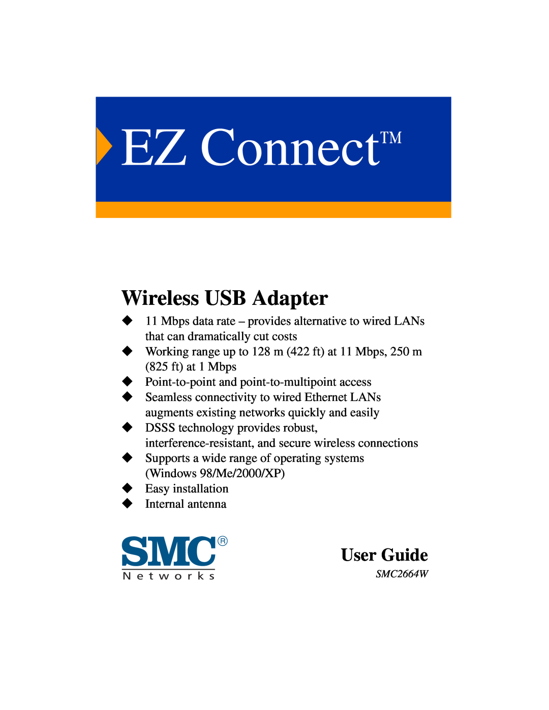 SMC Networks SMC2664W manual User Guide, Wireless USB Adapter 