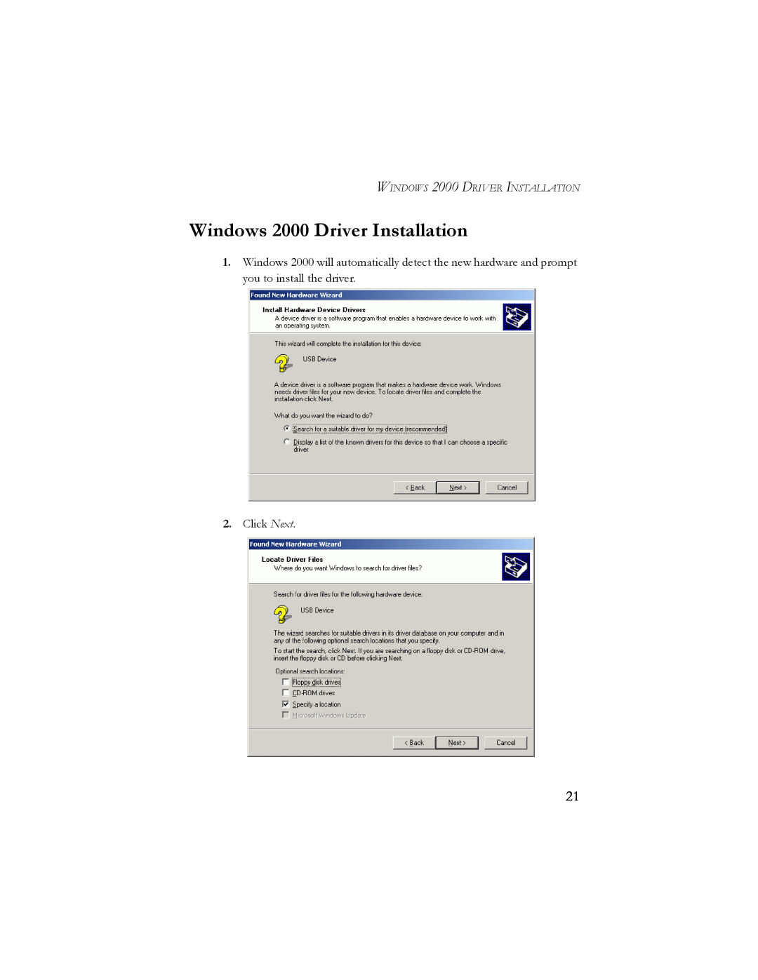 SMC Networks SMC2664W manual Windows 2000 Driver Installation, WINDOWS 2000 DRIVER INSTALLATION 