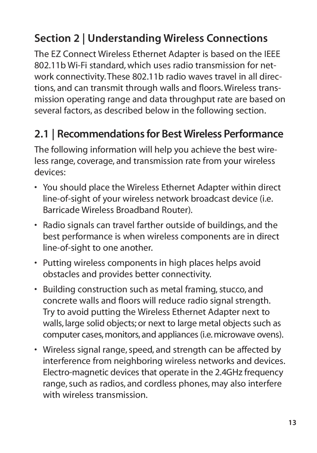 SMC Networks SMC2670W manual Understanding Wireless Connections, Recommendations for Best Wireless Performance 