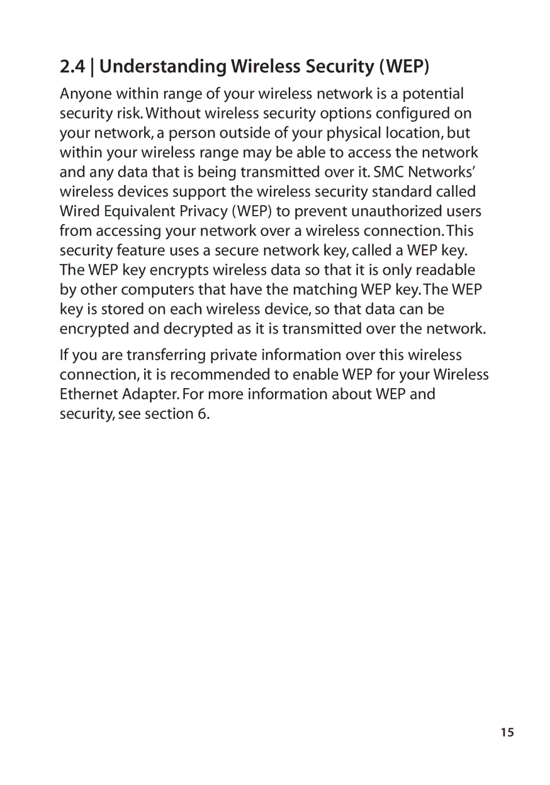 SMC Networks SMC2670W manual Understanding Wireless Security WEP 