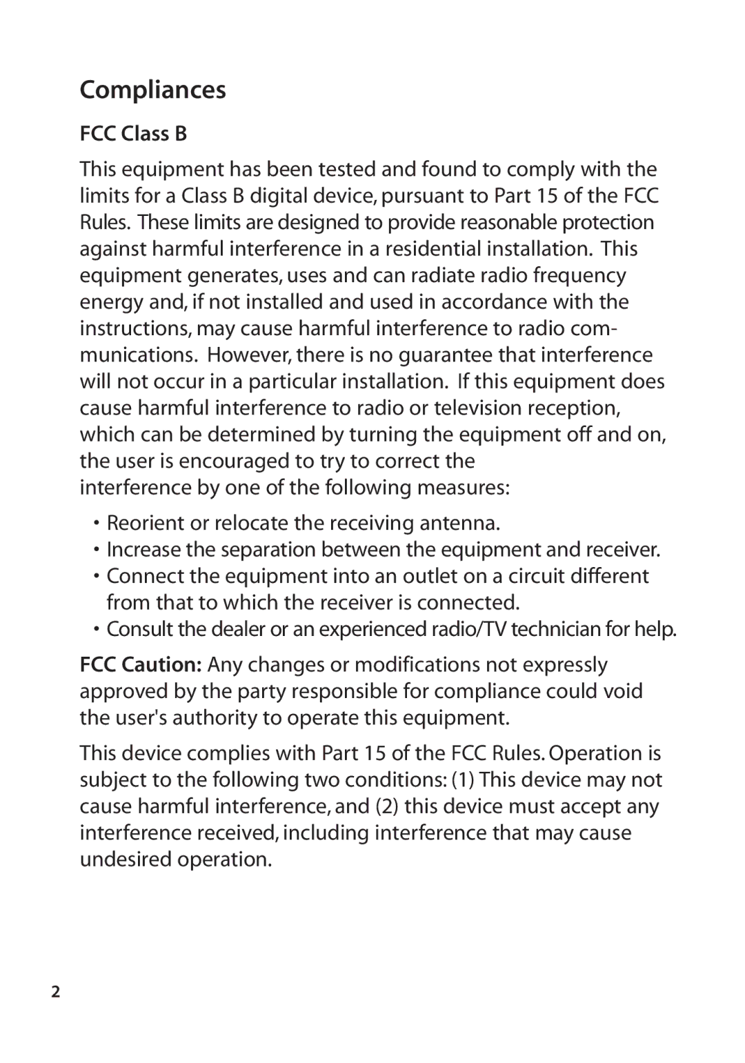 SMC Networks SMC2670W manual Compliances, FCC Class B 