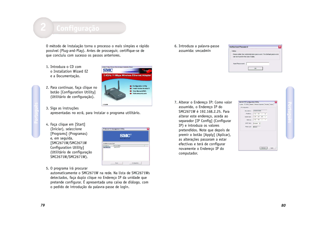 SMC Networks SMC2671W manual Configuração 