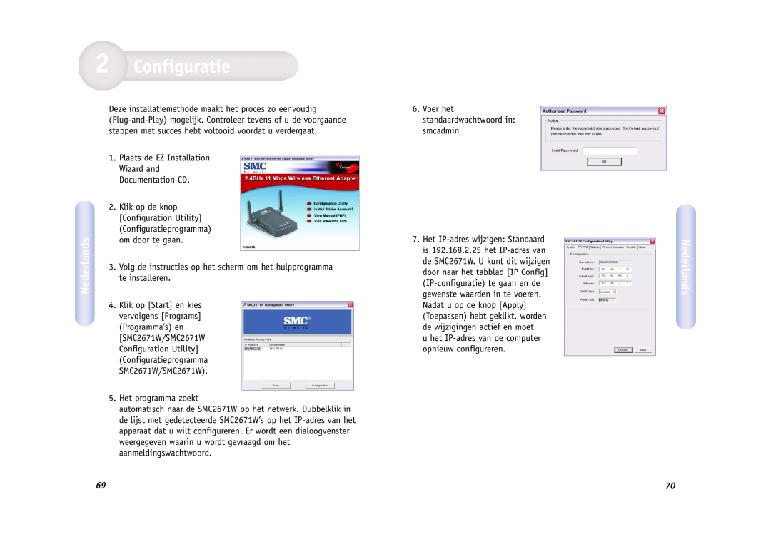 SMC Networks SMC2671W manual Configuratie, Nederlands 