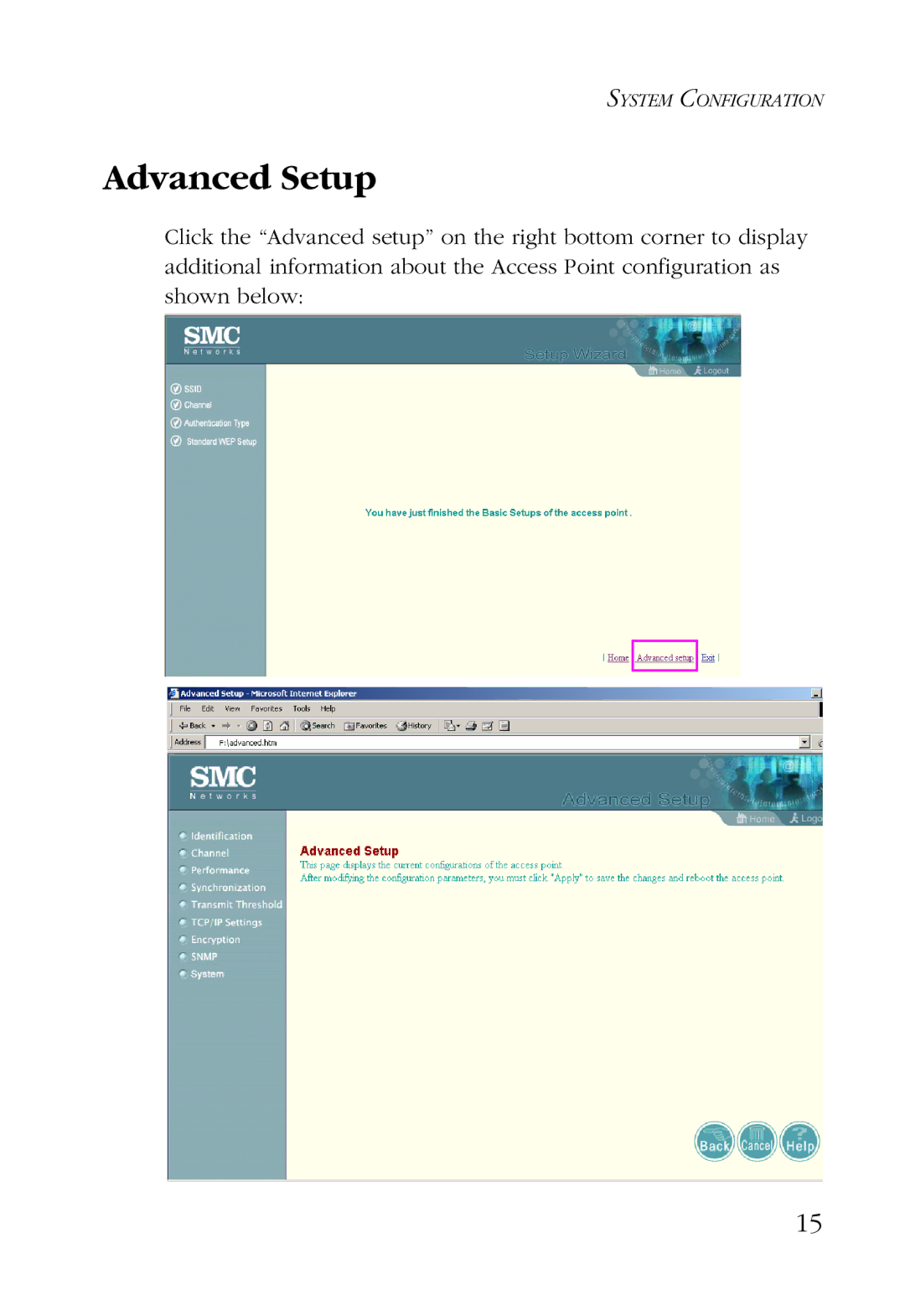 SMC Networks SMC2755W manual Advanced Setup 