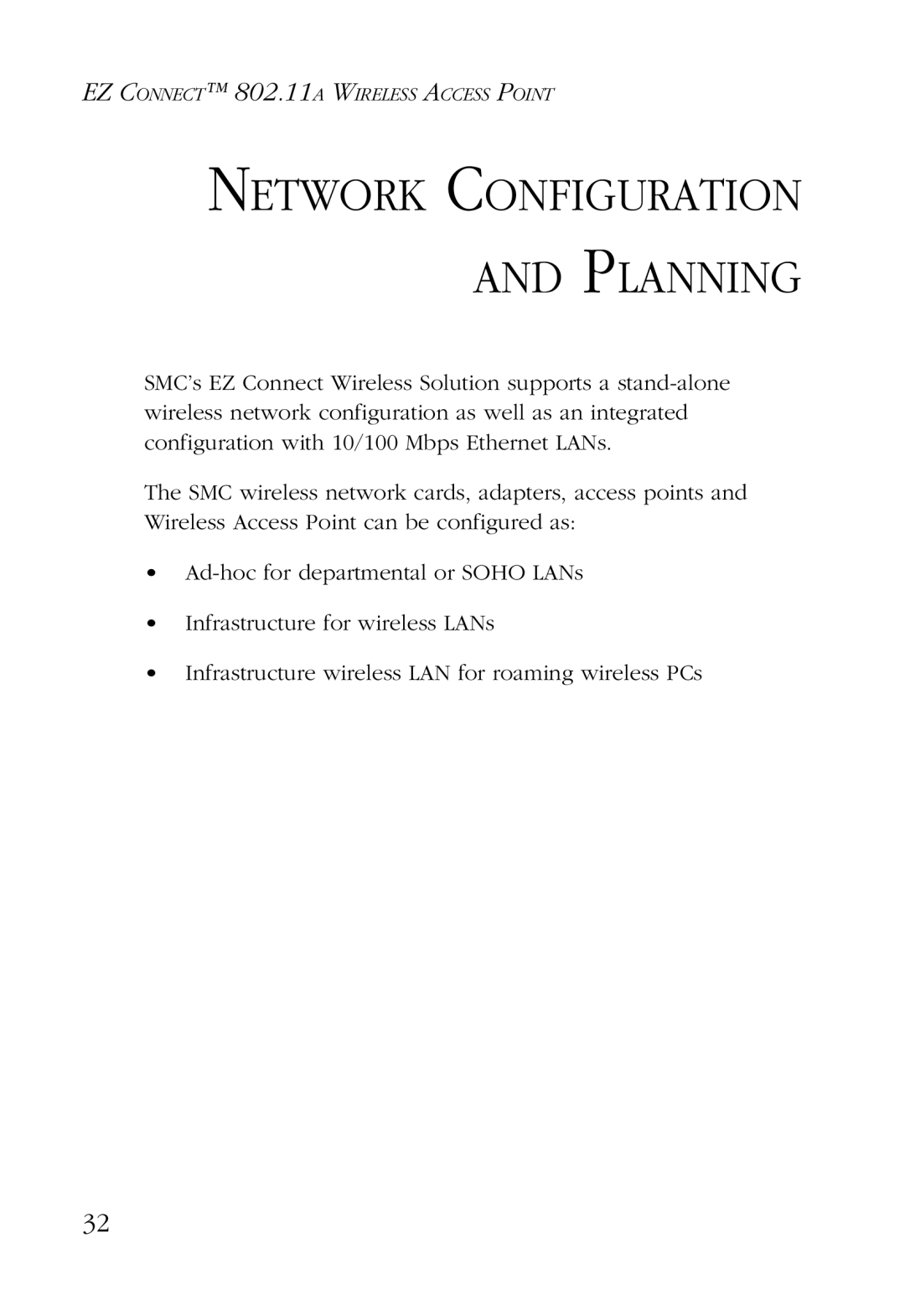 SMC Networks SMC2755W manual Network Configuration and Planning 