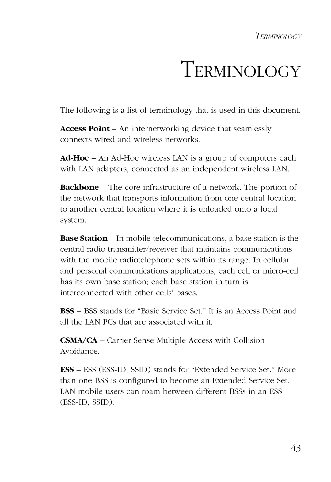 SMC Networks SMC2755W manual Terminology 