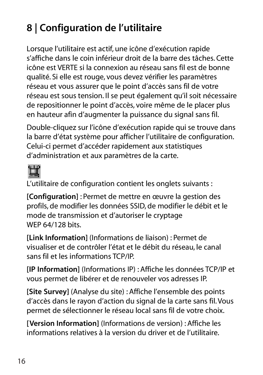 SMC Networks SMC2802W manual Configuration de l’utilitaire 