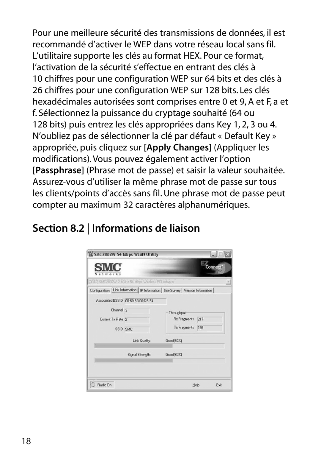 SMC Networks SMC2802W manual Informations de liaison 