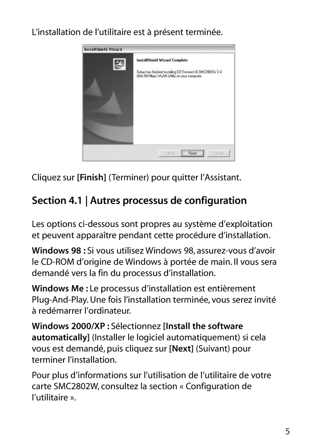 SMC Networks SMC2802W manual Autres processus de configuration 