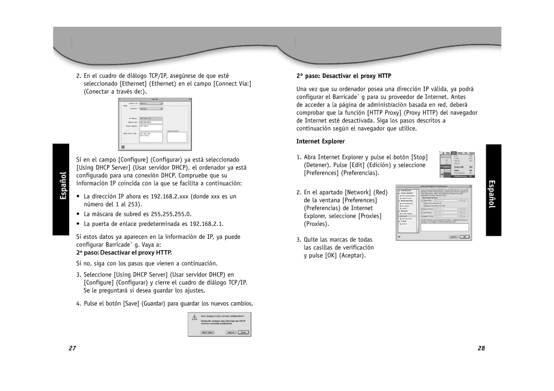 SMC Networks SMC2804WBR installation manual 2º paso Desactivar el proxy Http, Internet Explorer 