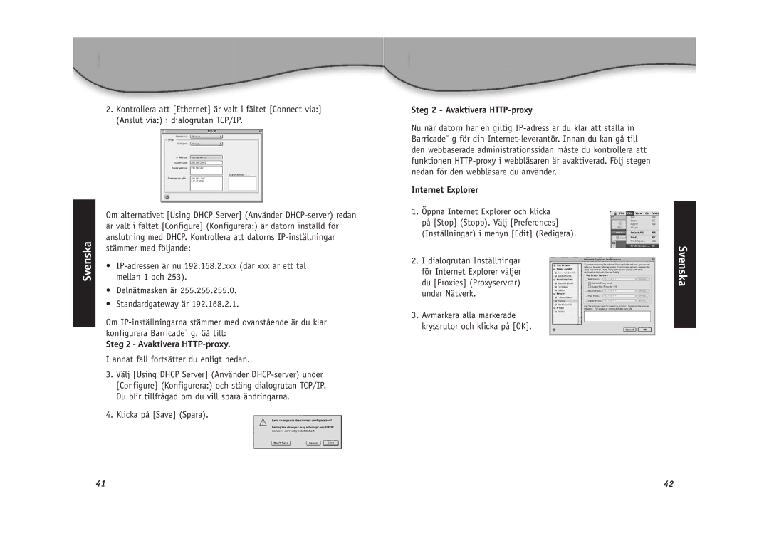 SMC Networks SMC2804WBR installation manual Steg 2 Avaktivera HTTP-proxy, Internet Explorer 