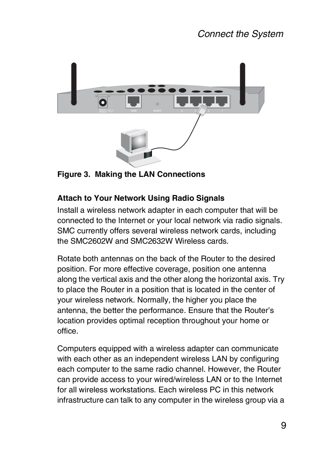 SMC Networks SMC2804WBR38 manual Connect the System 