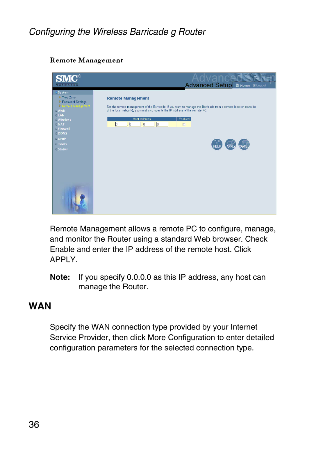 SMC Networks SMC2804WBR38 manual Wan 