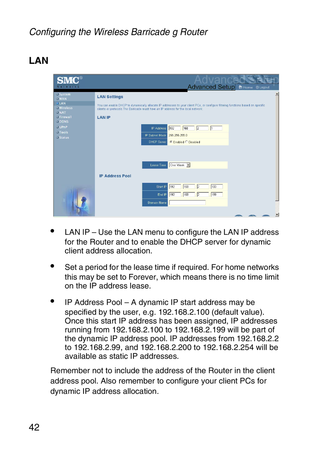 SMC Networks SMC2804WBR38 manual Lan 