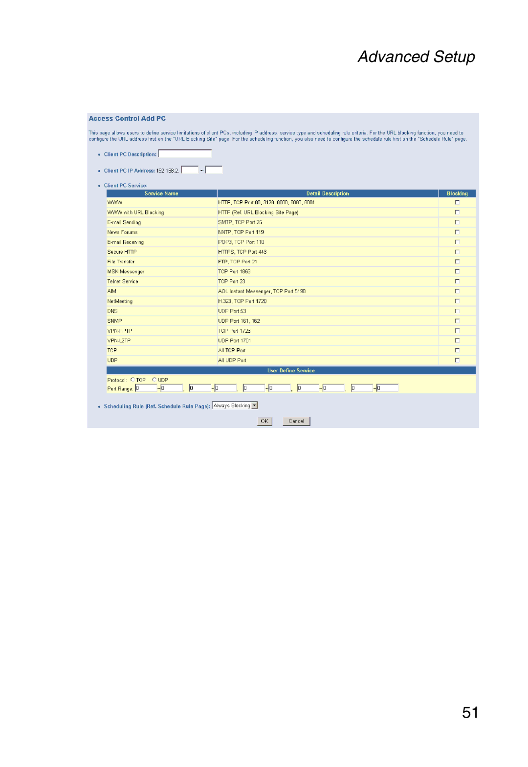 SMC Networks SMC2804WBR38 manual Advanced Setup 