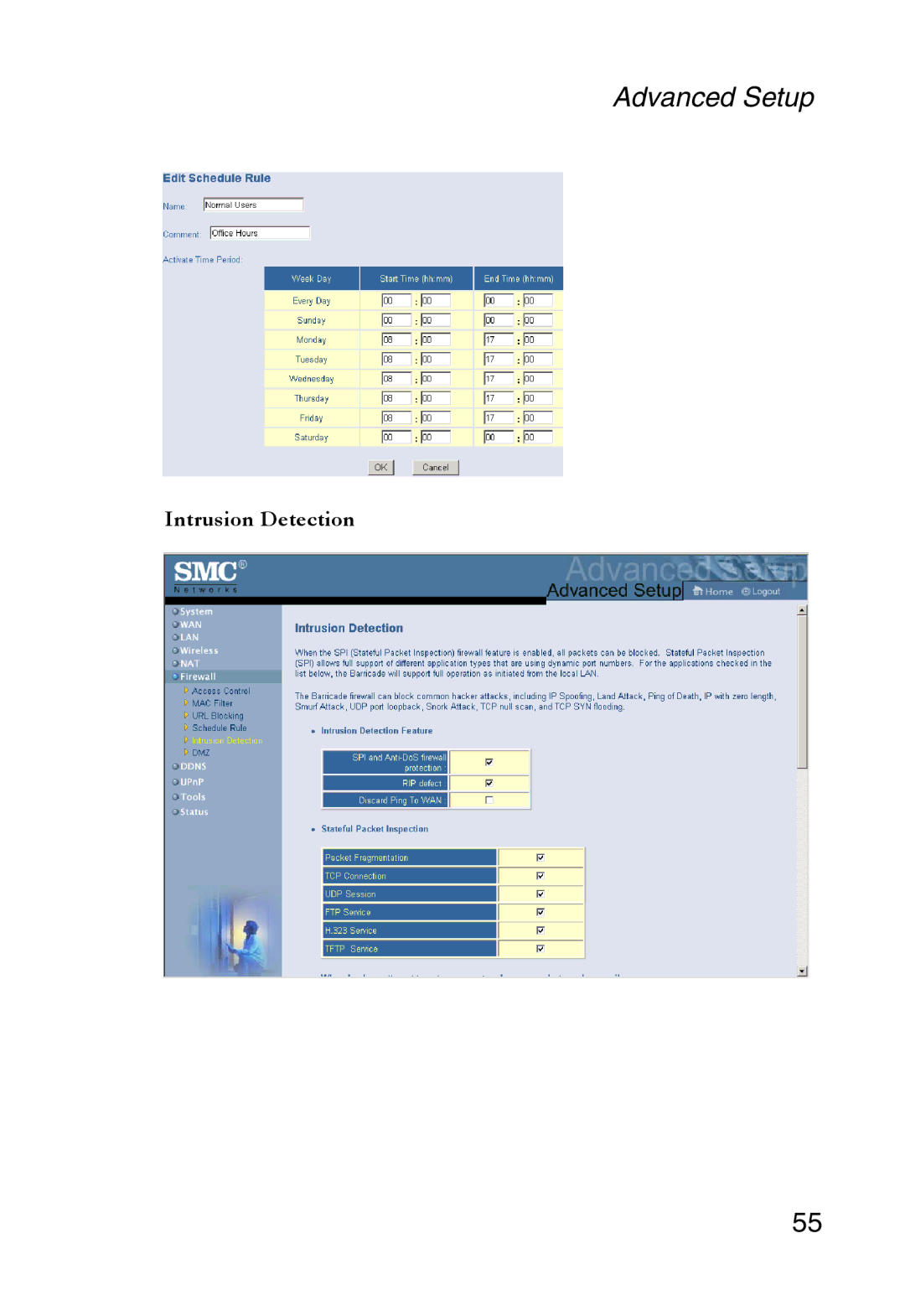 SMC Networks SMC2804WBR38 manual Intrusion Detection 