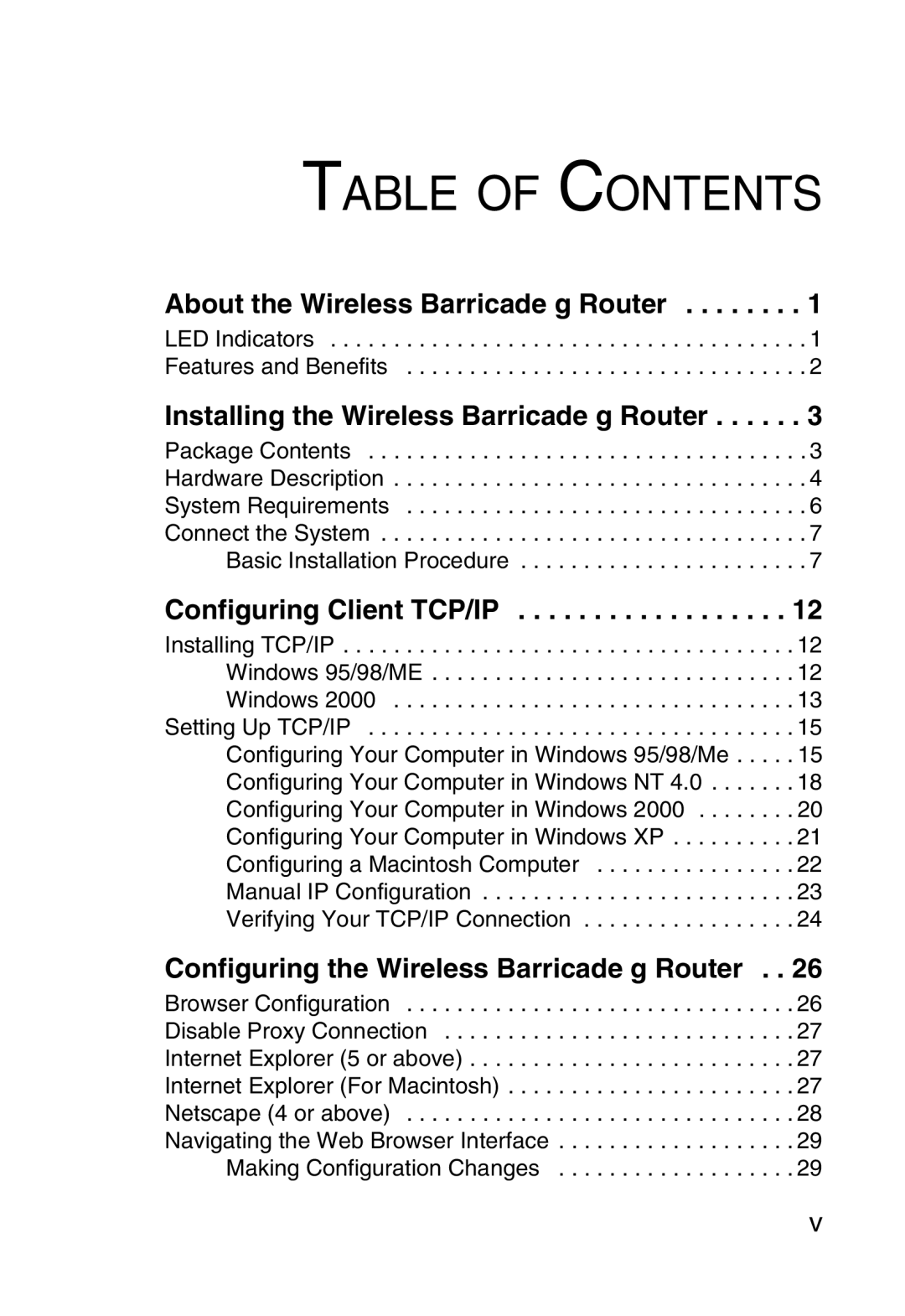 SMC Networks SMC2804WBR38 manual Table of Contents 