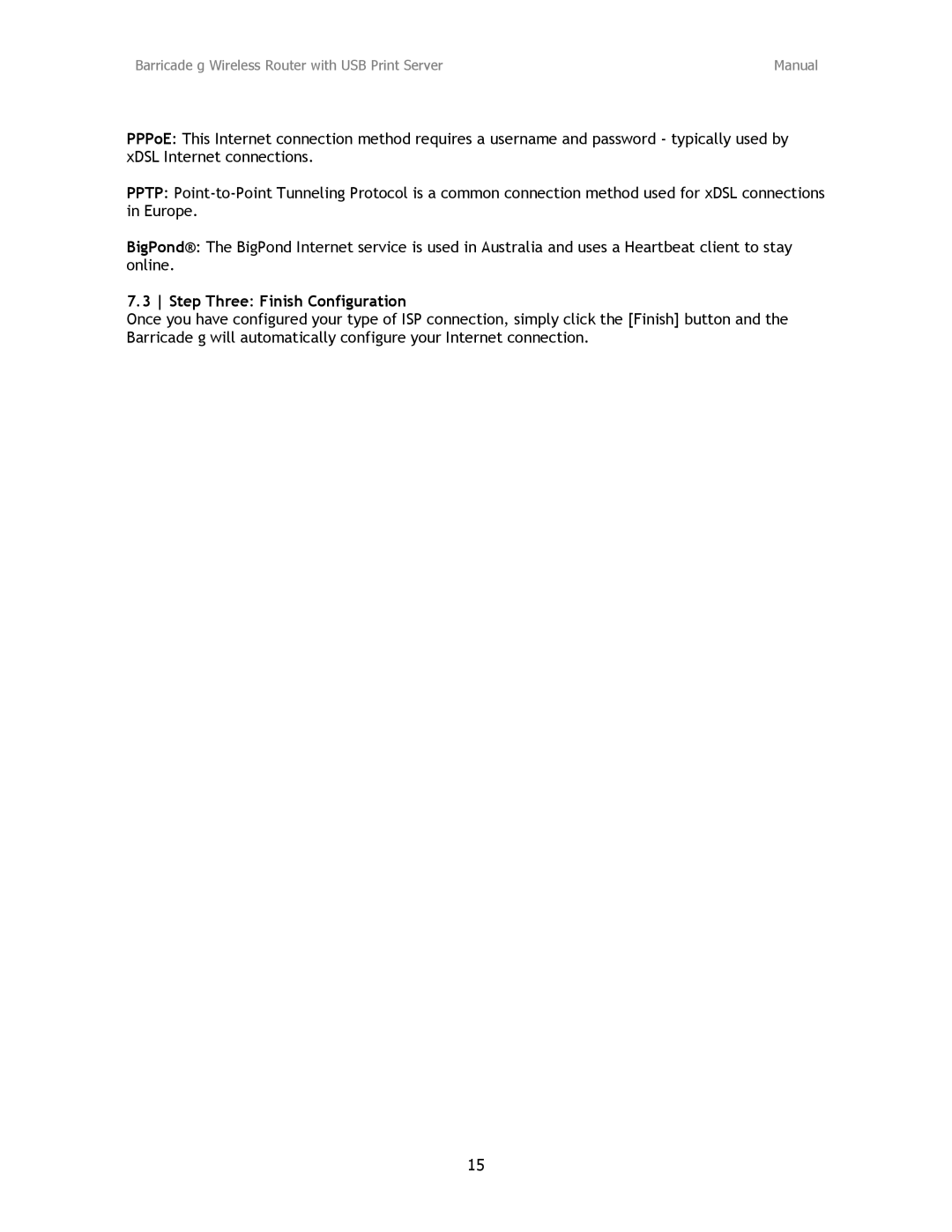 SMC Networks SMC2804WBRP-G manual Step Three Finish Configuration 