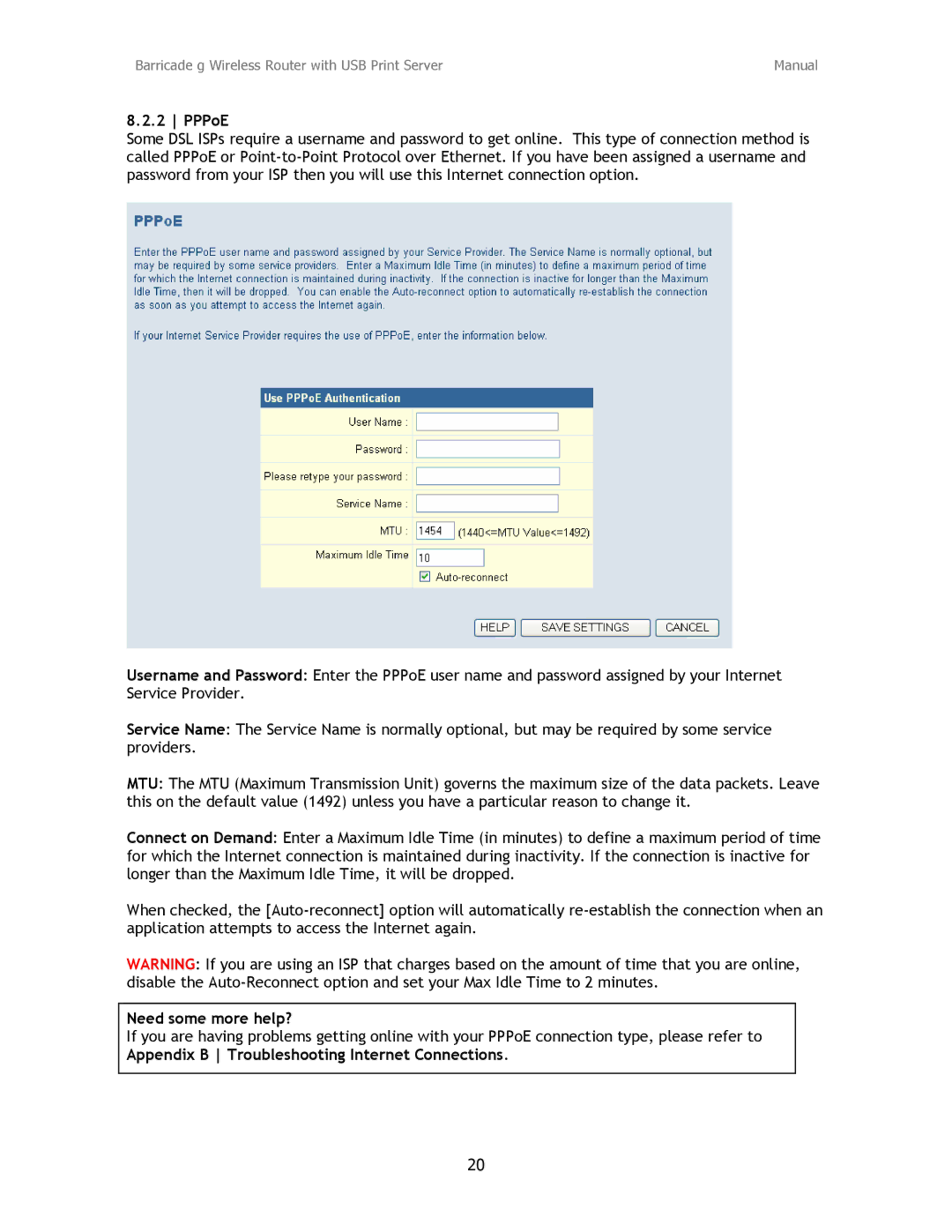 SMC Networks SMC2804WBRP-G manual PPPoE 