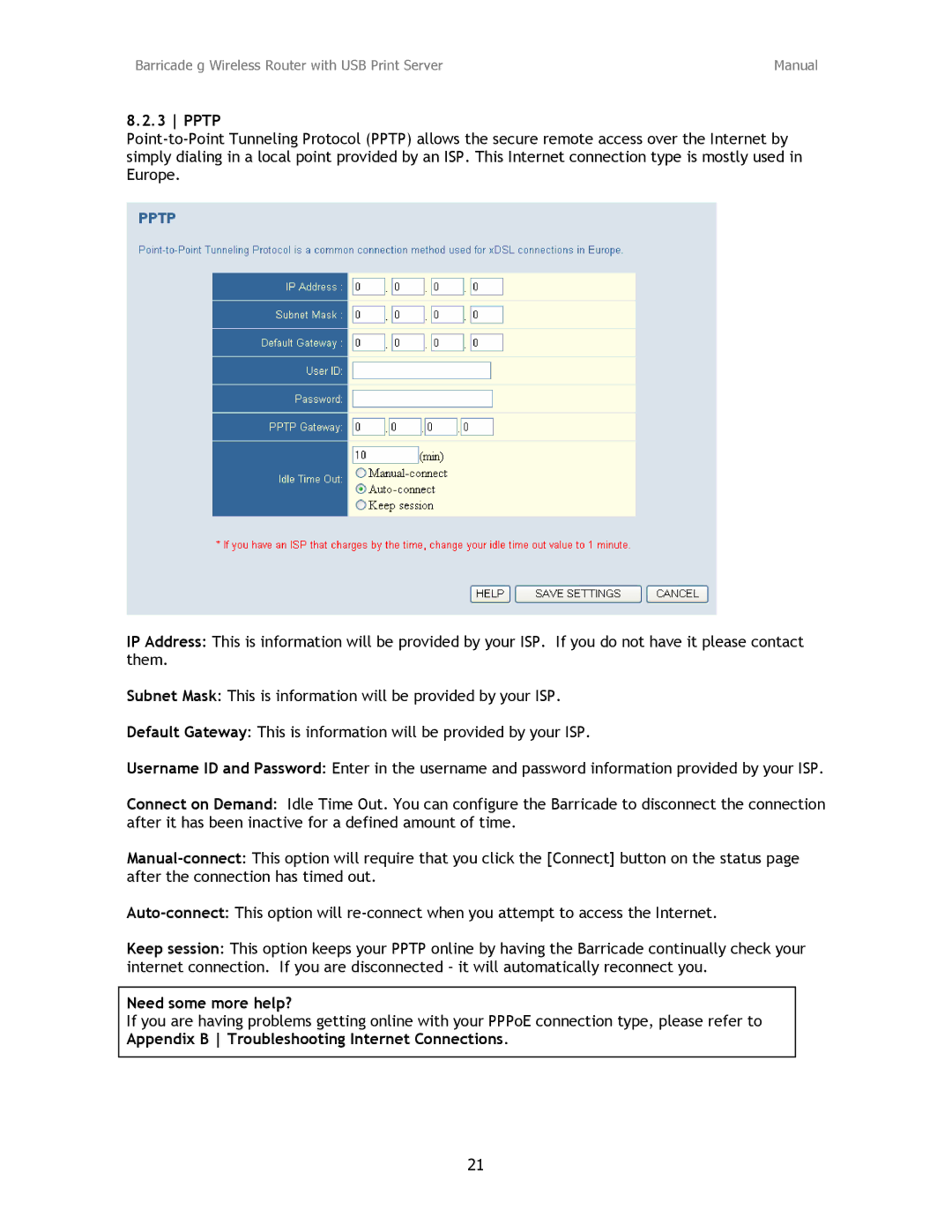 SMC Networks SMC2804WBRP-G manual Pptp 