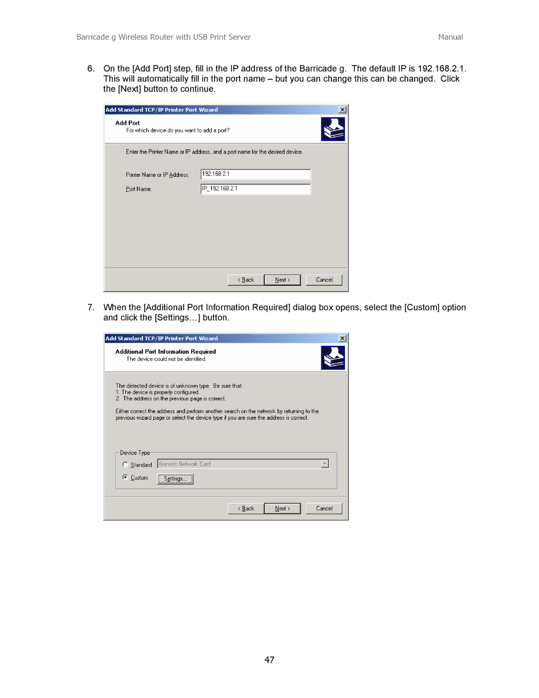 SMC Networks SMC2804WBRP-G manual Barricade g Wireless Router with USB Print Server Manual 