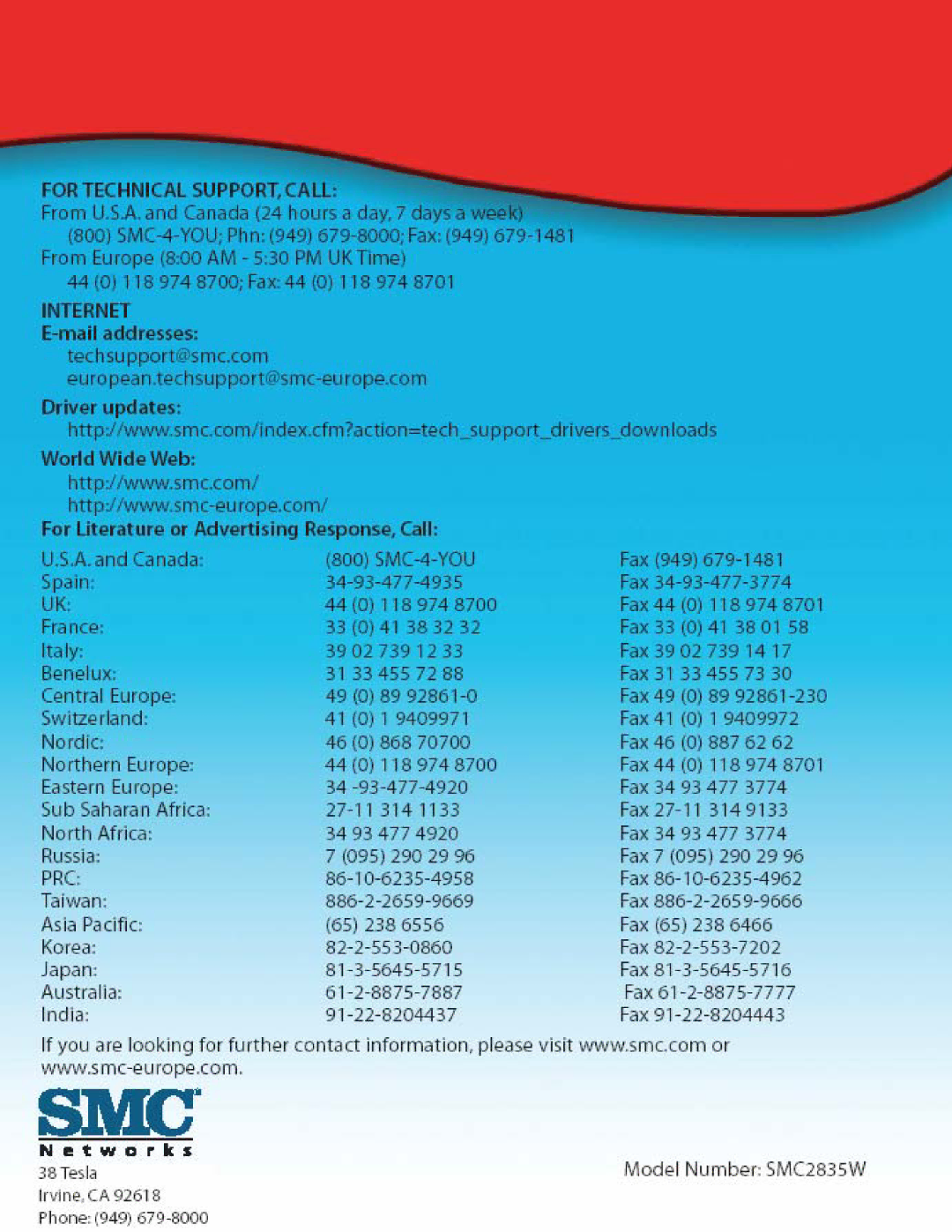 SMC Networks SMC2835W manual 