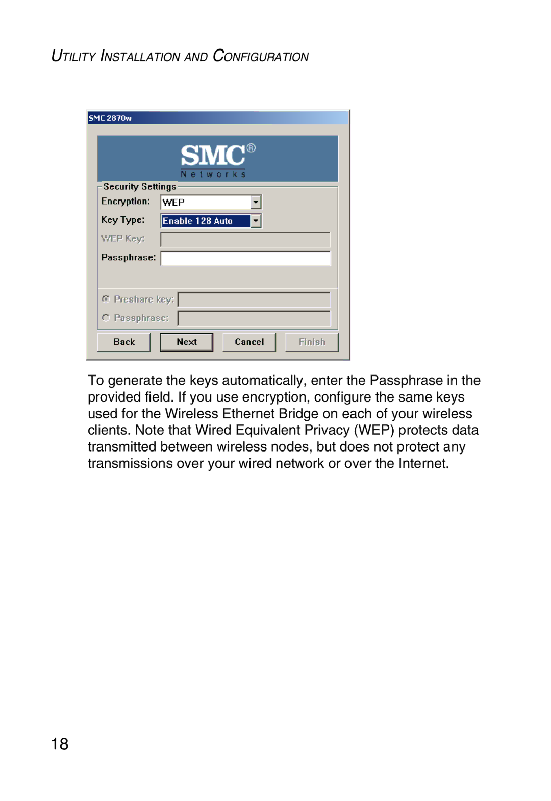 SMC Networks SMC2870W manual Utility Installation and Configuration 