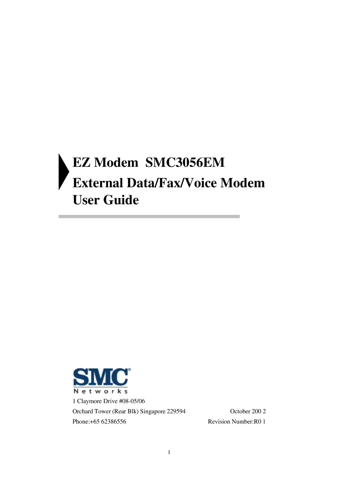 SMC Networks manual EZ Modem SMC3056EM External Data/Fax/Voice Modem User Guide 