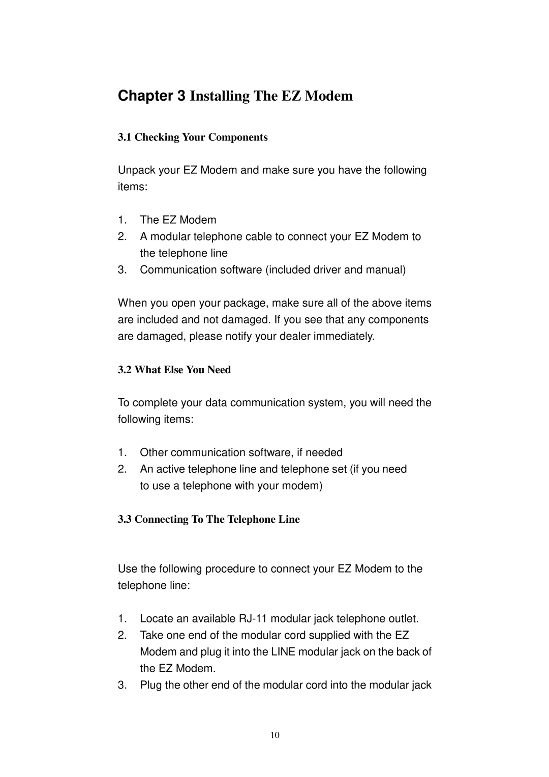 SMC Networks SMC3056EM manual Installing The EZ Modem 