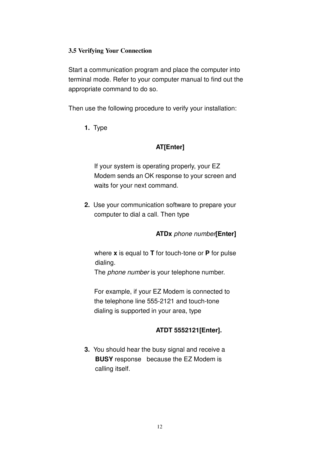 SMC Networks SMC3056EM manual ATEnter 