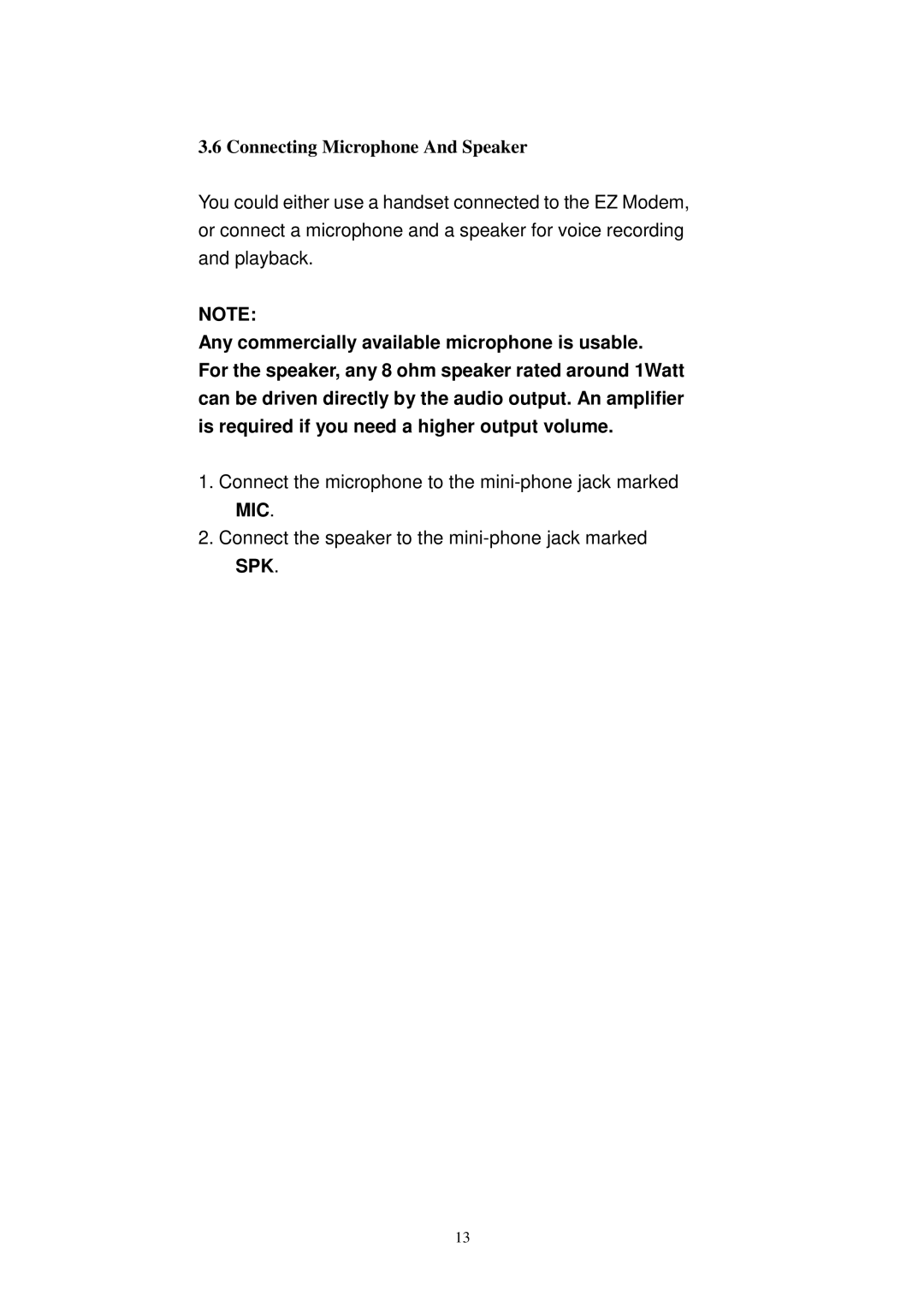 SMC Networks SMC3056EM manual Connecting Microphone And Speaker 