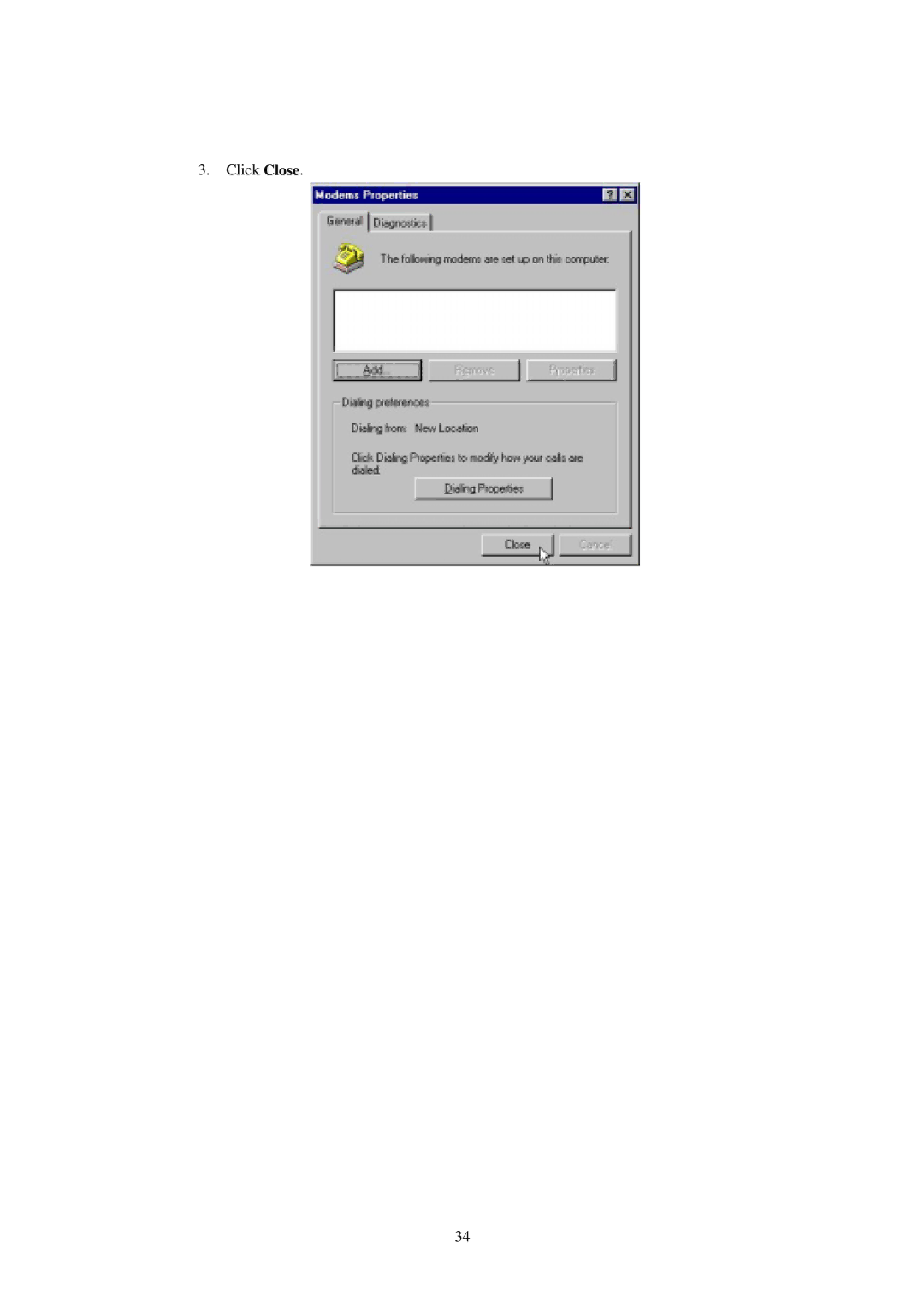 SMC Networks SMC3056EM manual Click Close 