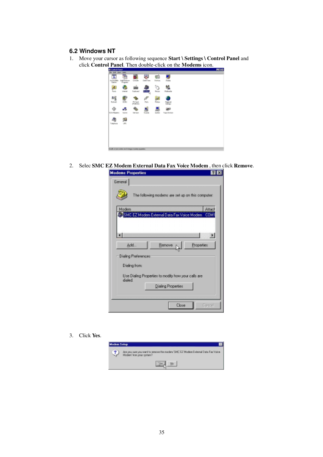 SMC Networks SMC3056EM manual Click Yes 