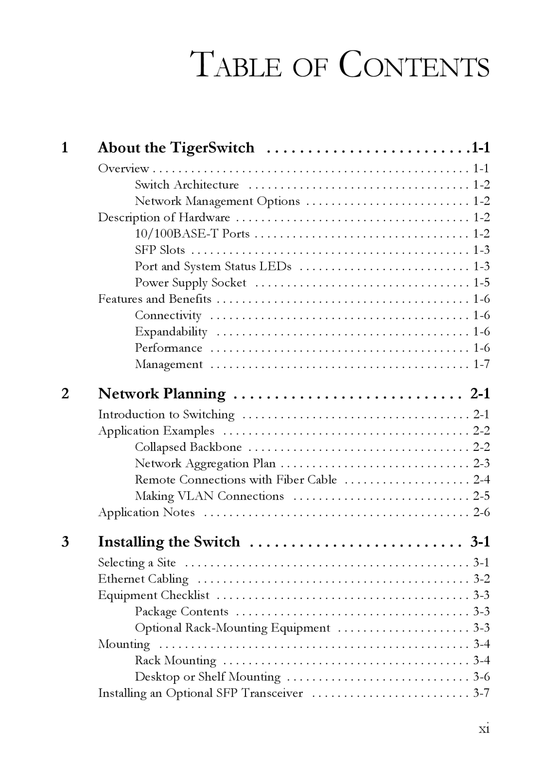 SMC Networks SMC6128L2 manual Table of Contents 