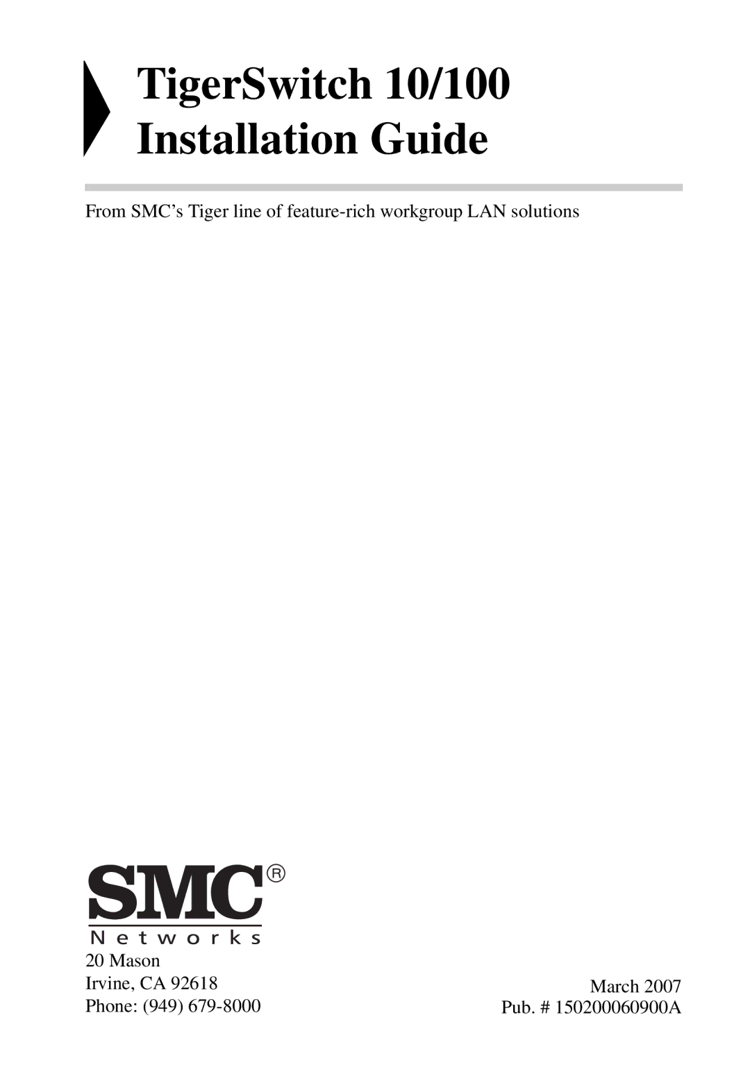 SMC Networks SMC6128L2 manual TigerSwitch 10/100 Installation Guide 