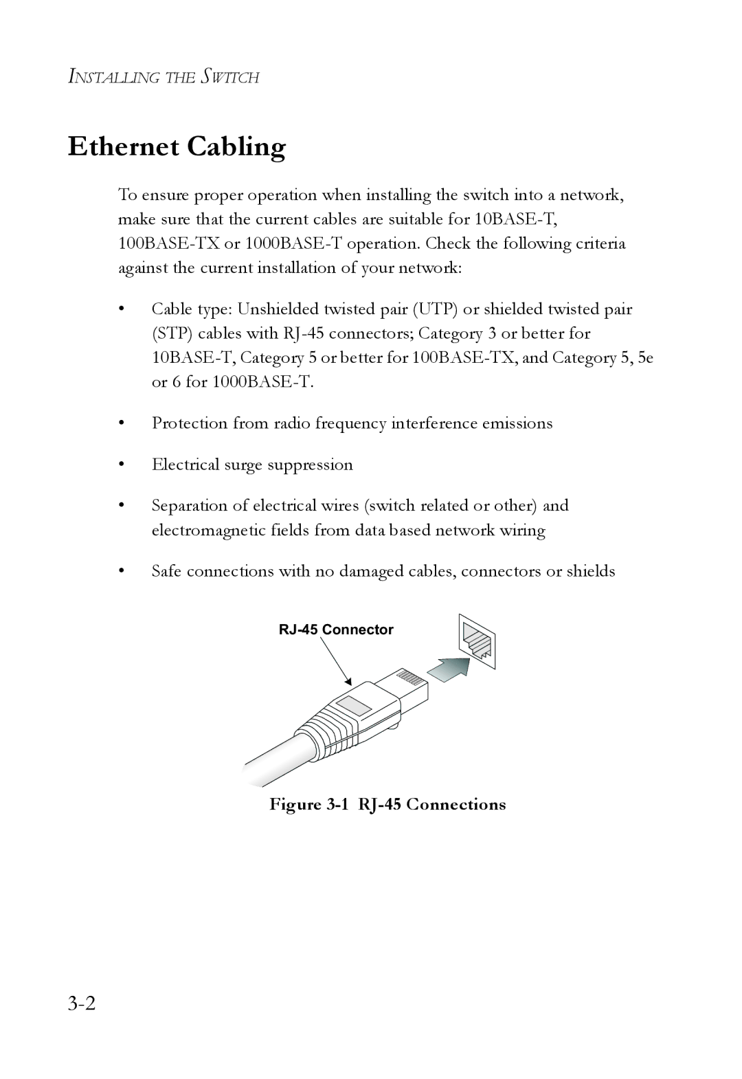 SMC Networks SMC6128L2 manual Ethernet Cabling, RJ-45 Connections 