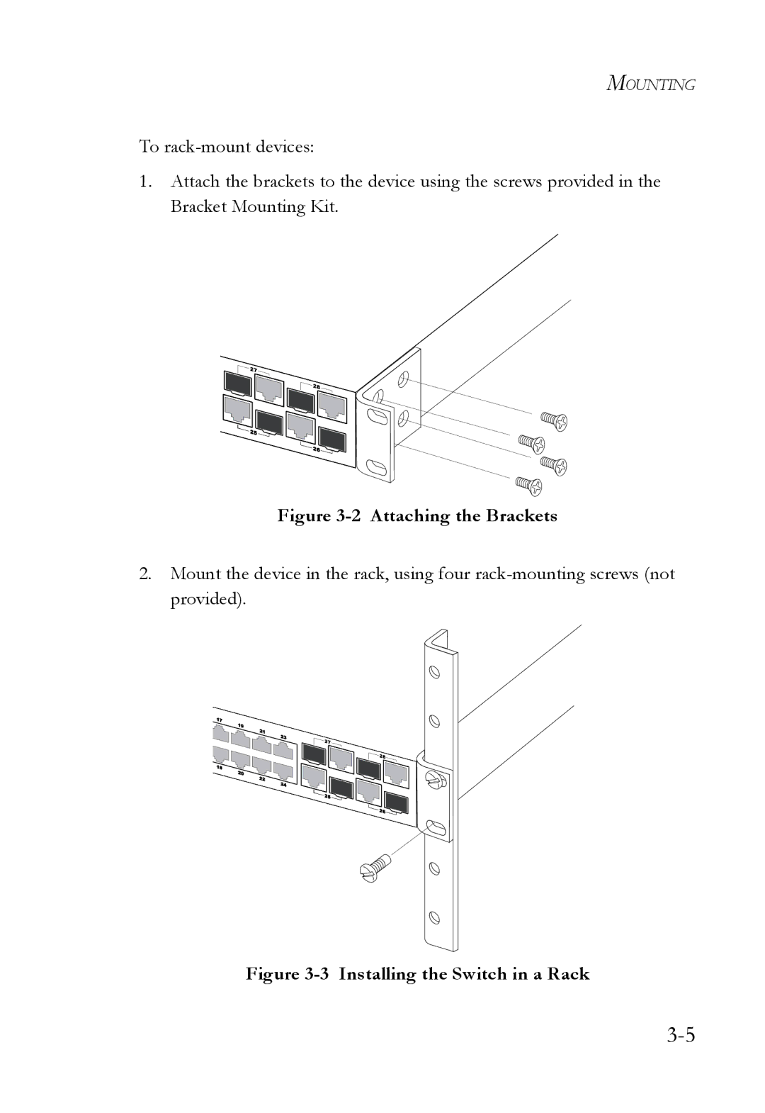 SMC Networks SMC6128L2 manual Attaching the Brackets 