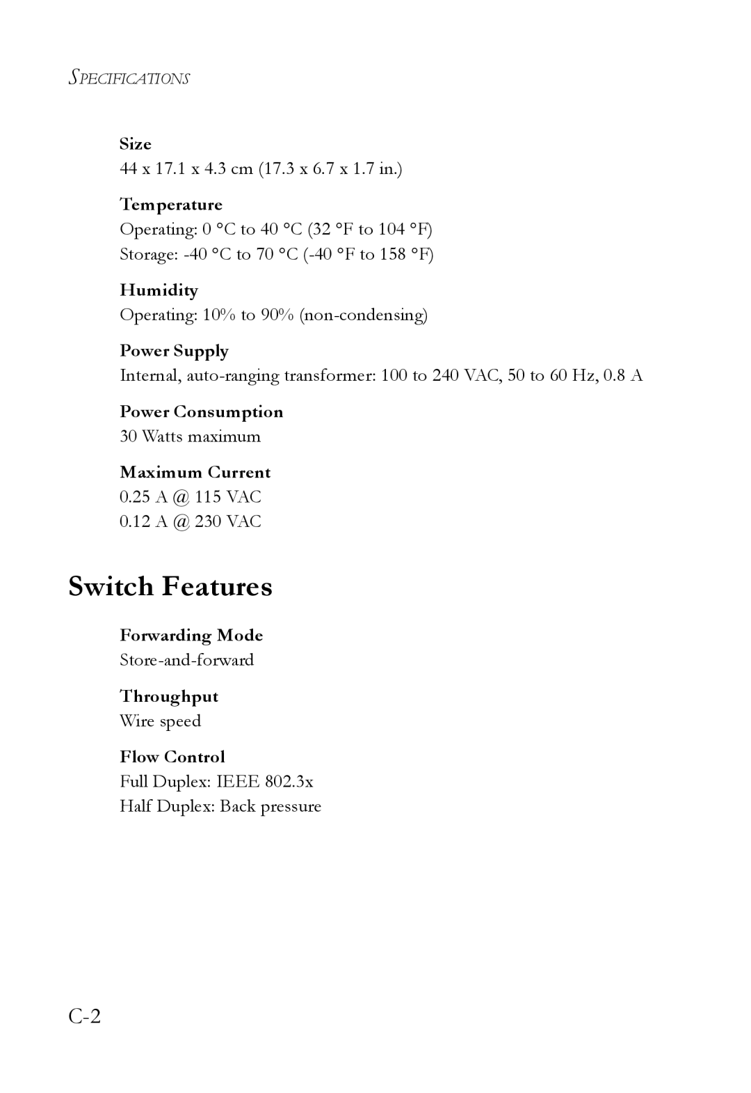 SMC Networks SMC6128L2 manual Switch Features 