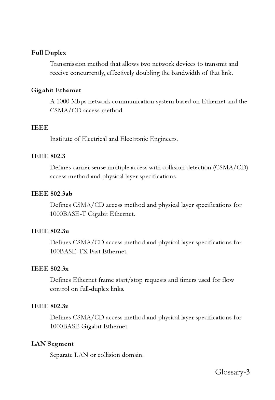 SMC Networks SMC6128L2 manual Glossary-3 