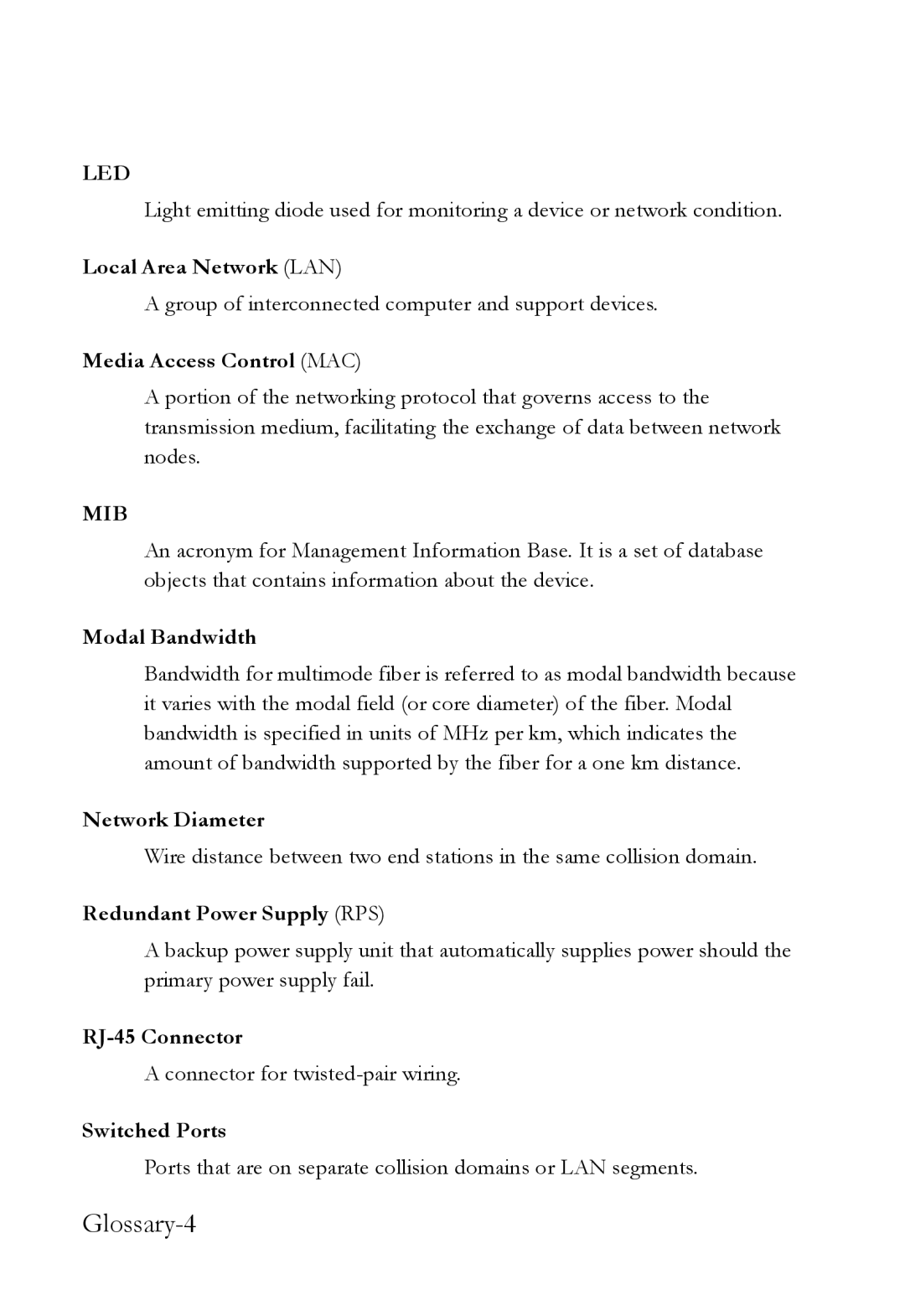 SMC Networks SMC6128L2 manual Glossary-4 