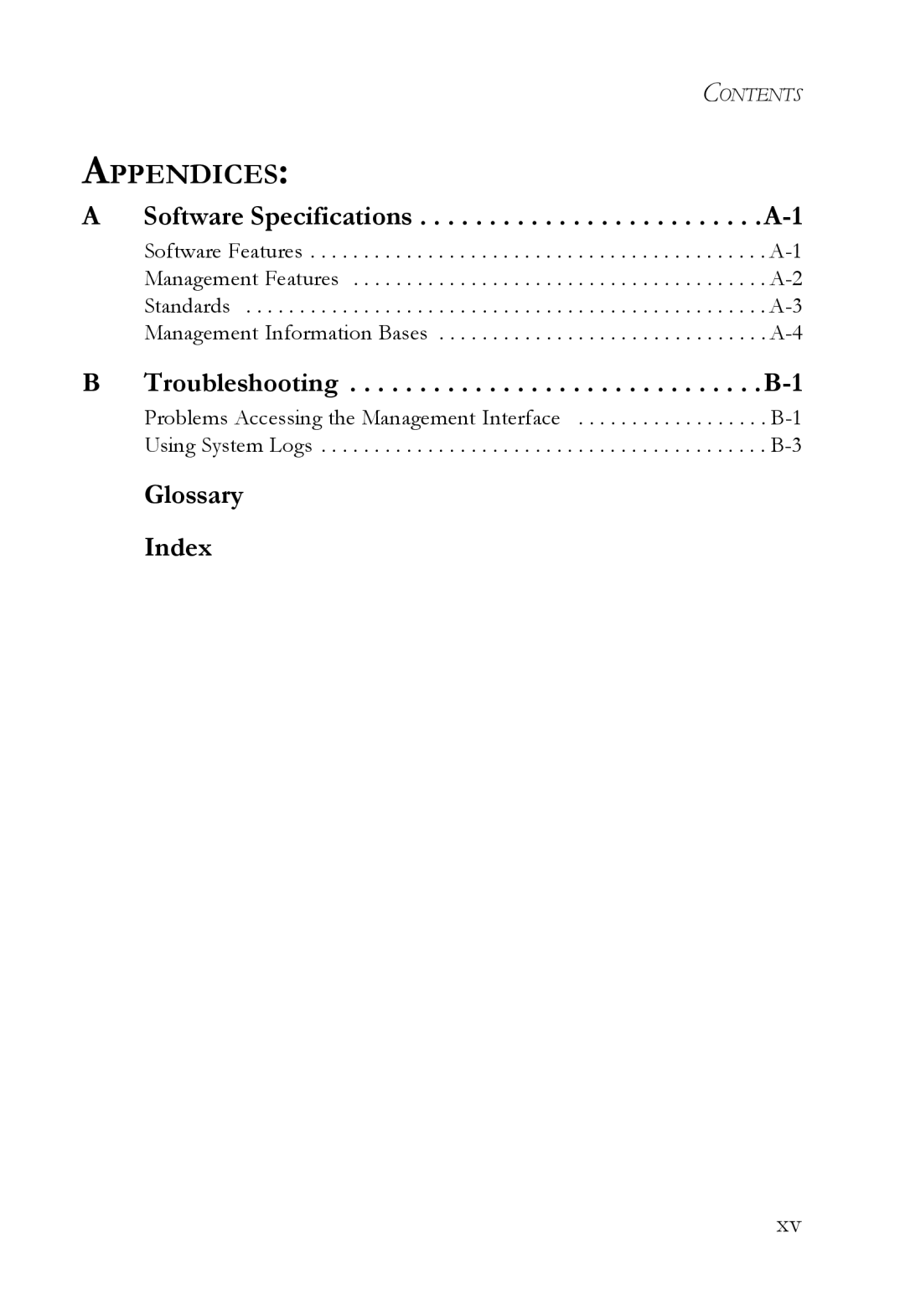 SMC Networks SMC6224M manual Appendices, Glossary Index 